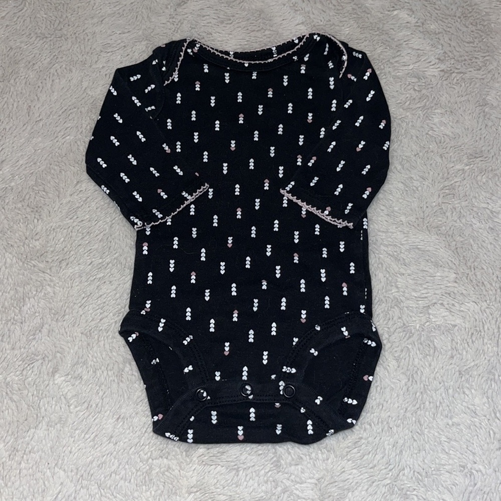 (3 for $10) carters 3 month long sleeve black bodysuit